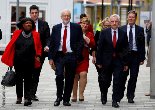 Britain S Labour Party Leader Jeremy Corbyn And Members Of The
