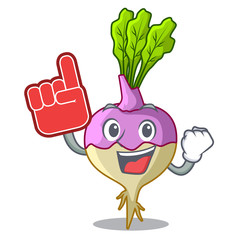 Poster - Foam finger raw rutabaga root isolated on mascot