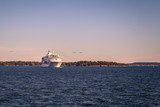 Fototapeta  - Stockholm - September 23, 2018: Cruise boat in the Swedish Archipelago, Sweden