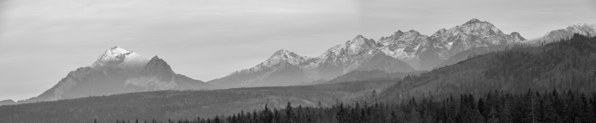 Fototapeta góra tatry śnieg niebo