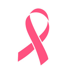 pink ribbon isolated over white background. symbol of breast cancer awareness month in october. vect