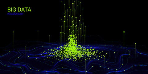 Wall Mural - wave 3d abstract background. big data visualization.