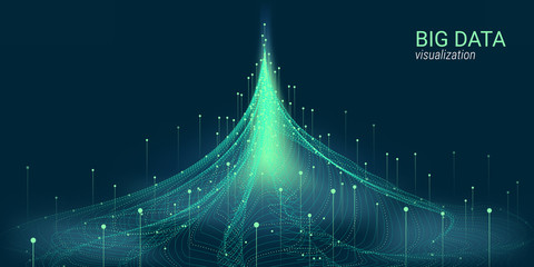 Wall Mural - abstract 3d big data visualization.