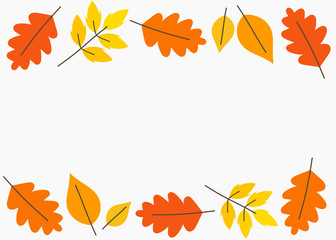 Poster - Autumn leaves border background