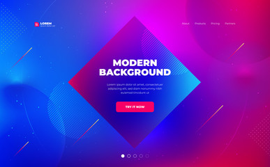 Wall Mural - Liquid color background design. Fluid gradient shapes composition. Futuristic design landing page. Eps10 vector.