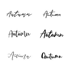 Wall Mural - Set of autumn word