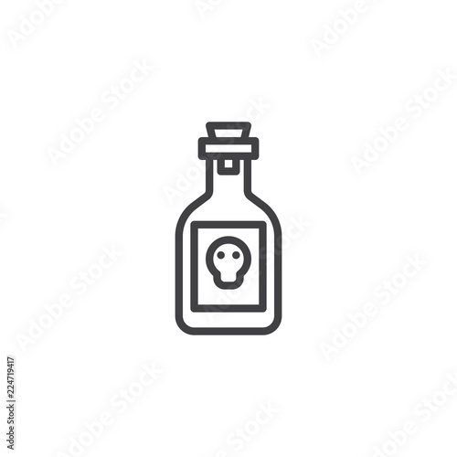 Poison Bottle Outline Icon Linear Style Sign For Mobile Concept