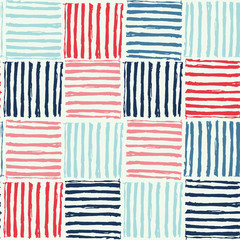 Wall Mural - Vector seamless pattern of  hand drawn squares enclosing lines.