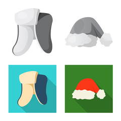 Isolated object of headgear and cap icon. Set of headgear and accessory stock symbol for web.