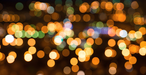 Wall Mural - beautiful city blurring magic lights abstract circular bokeh on festive background