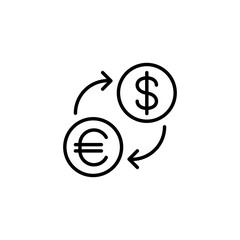 money exchange line black icon