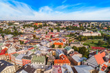 Fototapeta Miasto - Lublin z lotu ptaka. Lublin stare miasto widziane z powietrza. Turystyczna część miasta.