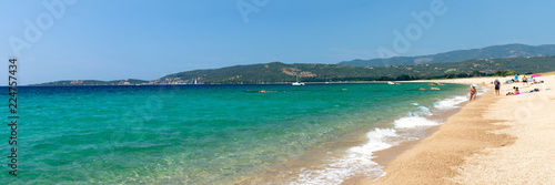 Longue Plage Avec Eau Turquoise Olmeto Plage Région De