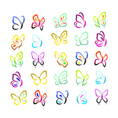 Colorful Butterflies Set