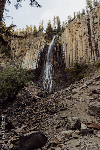 Fotografie, Obraz Beautiful Scenery of Palisade Falls in Hyalite Canyon, Montana