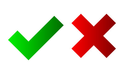 Wall Mural - yes and no check marks. vector illustration.