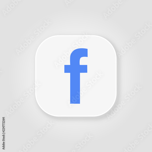 Letter F. Flat web icon or sign isolated on gray background. Poster Mural XXL