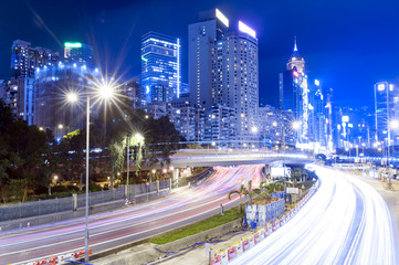 Hong Kong Night Car Trail