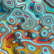 3d Abstract Red Blue Wavy Lines Background, Paint Blobs And Bubbles, Ripple, Artificial Marbled Texture