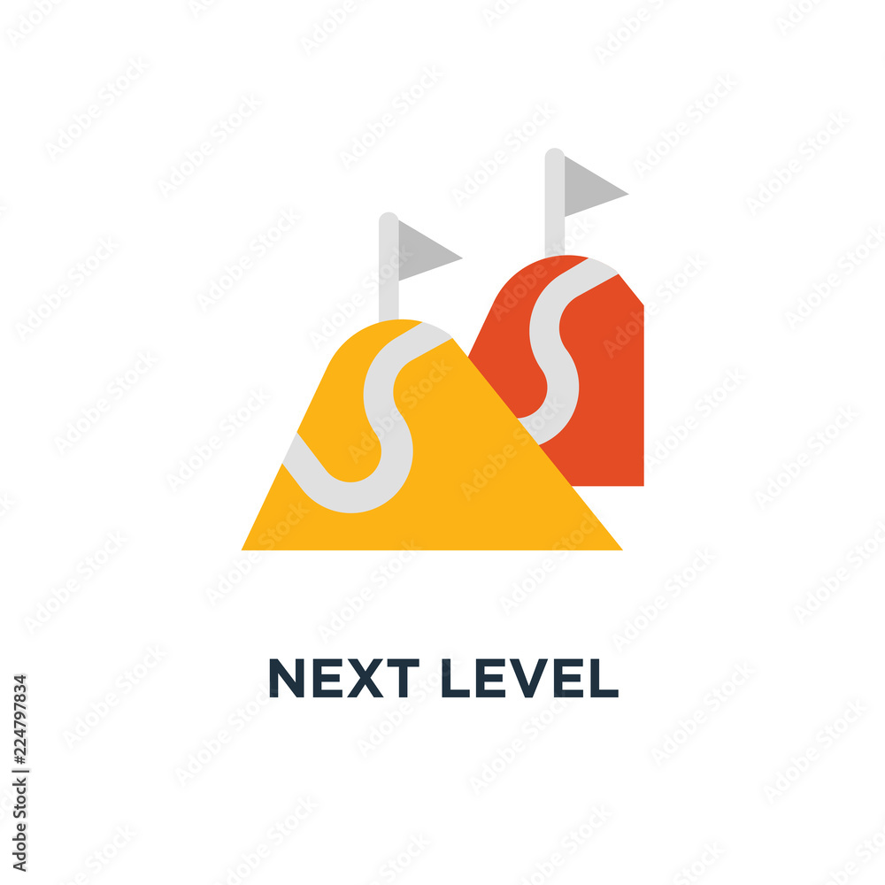 next level icon. upgrade, long term ambition, future aspiration concept symbol design, way to success, reach goal, higher and better, motivation and improvement vector illustration