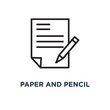 © vectorstockcompany - paper and pencil icon. paper and pencil concept symbol design, vector illustration