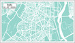 Delhi India City Map in Retro Style. Outline Map.