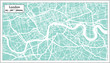 London England City Map in Retro Style. Outline Map.