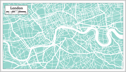 London England City Map in Retro Style. Outline Map.