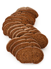 Canvas Print - Rye bread on white background