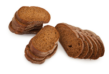 Sticker - Rye bread on white background