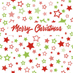 Wall Mural - vector christmas greeting card with stars pattern