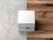 White Box packaging Mockup front Side View on modern background