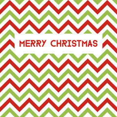 Wall Mural - merry christmas greeting card with chevron pattern