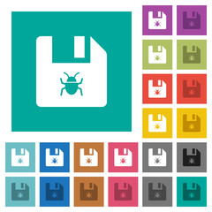 Poster - Infected file square flat multi colored icons