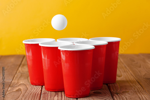 College Party Sport Beer Pong Buy This Stock Photo And