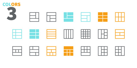 Wall Mural - Layout UI Pixel Perfect Well-crafted Vector Thin Line Icons 48x48 Ready for 24x24 Grid for Web Graphics and Apps with Editable Stroke. Simple Minimal Pictogram Part 3-6