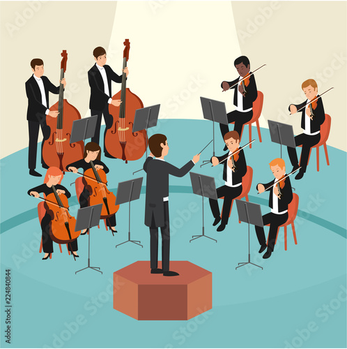 Dekoracja na wymiar  zestaw-orkiestry-z-dyrygentem-na-scenie