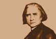 © pict rider - Liszt, musicien, portrait, personnage, musique, célèbre, classique, compositeur, visage, orchestre,