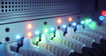 Wall Mural - data center cloud connection network router and switch