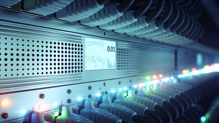 Wall Mural - data center cloud connection network router and switch