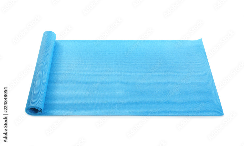 Color yoga mat on white background
