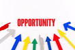 © relif - Colorful Arrows Showing to Center with a word OPPORTUNITY