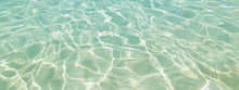 Shining Blue Water Ripple For Background. Banner Size With Copy Space.