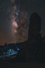 Wall Mural - astrophotography in tenerife, spain. core of milkyway near teide vulcano