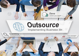 Sticker - Outsource Task Contract Work Supplier Concept