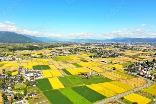 日本の秋の田園風景 空撮 Stock Photo Adobe Stock 日本の秋の田園風景 空撮 Stock Photo Adobe Stock