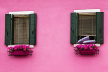 Pink House In Burano, Venice, Italy