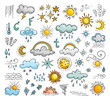 © Ansty art - Icons of weather in the doodle style. Set of vector elements.