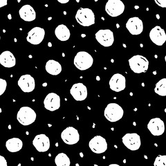 Wall Mural - Vector abstract seamless pattern with hand drawn dots.