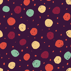 Wall Mural - Vector abstract seamless pattern with hand drawn dots.